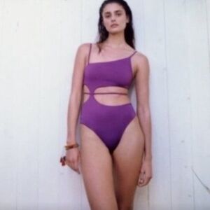 NWT Zara Asymmetric Cut Out Bathing Suit